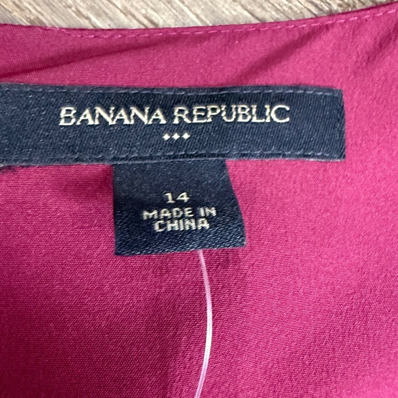 Banana Republic Women's Chiffon Burgundy Dress, Party, Wedding Guest, NWT Sz 14 - Picture 7 of 12